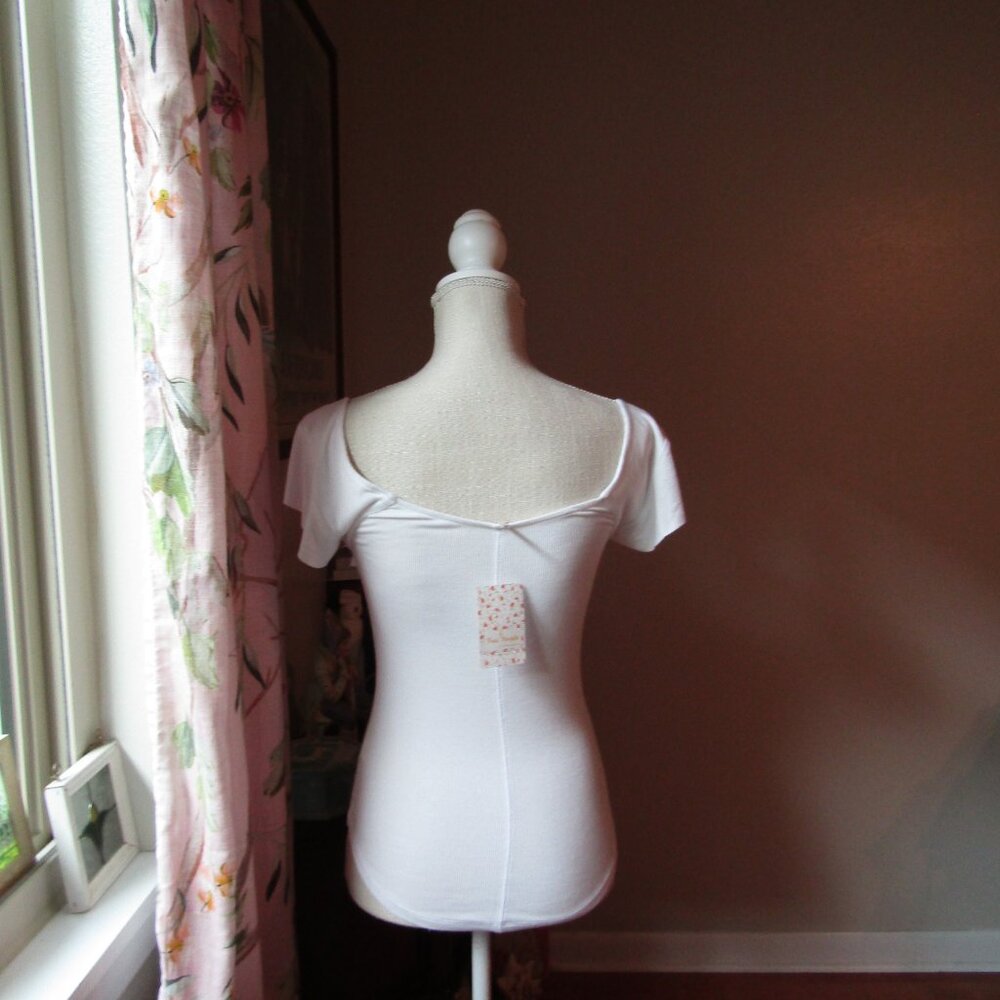 Free people Last Call White Ribbed Top M - Picture 4 of 9